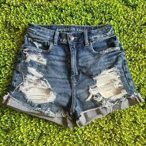 American Eagle Distressed Mom Jean Shorts